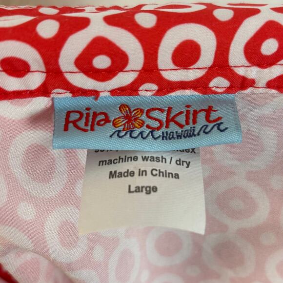 RipSkirt Hawaii Dotdotdot Red Print Wrap Skirt Length 1 Size Large - Picture 3 of 4